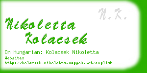 nikoletta kolacsek business card
